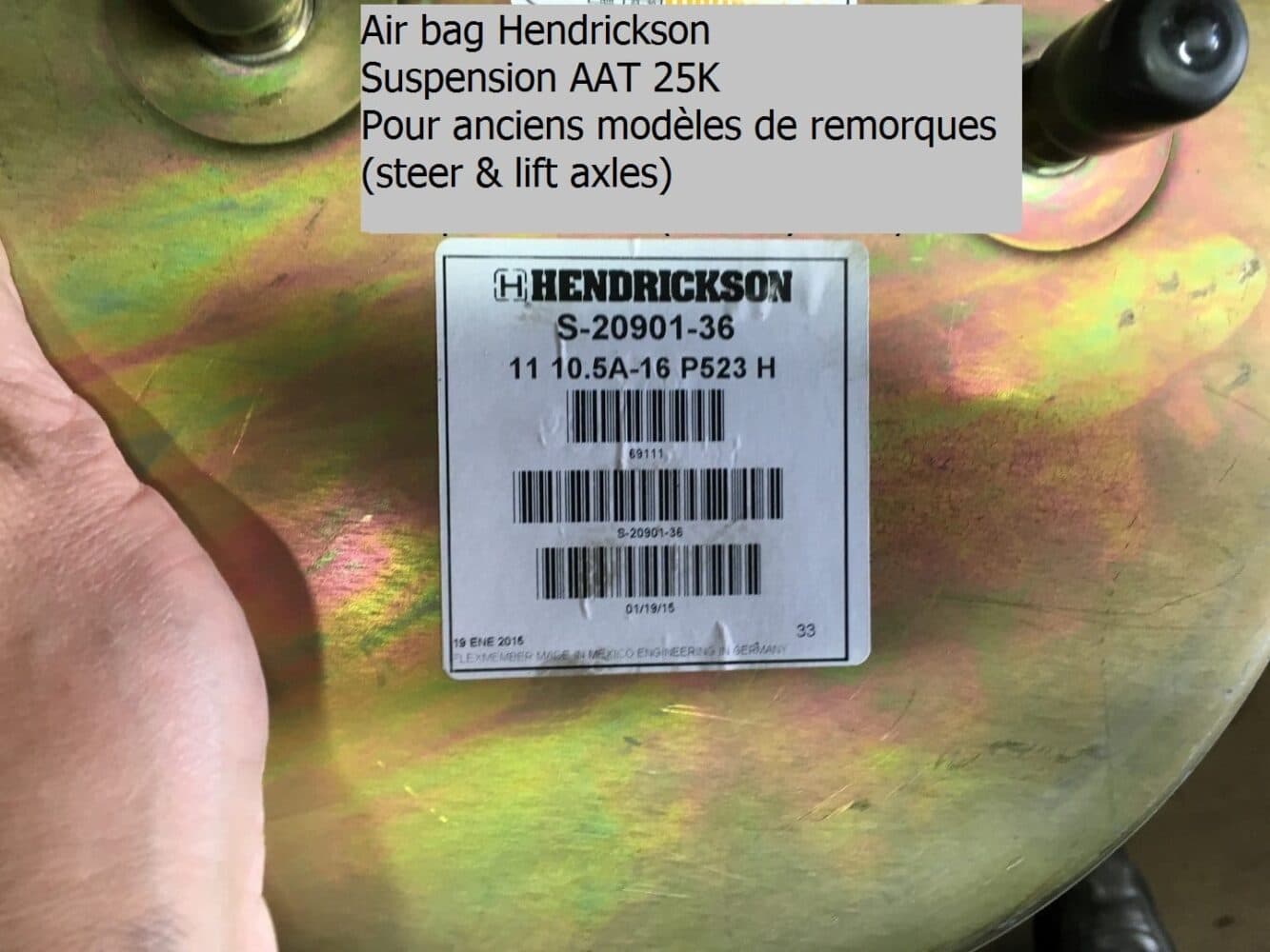RL-04S-08 Air bag Hendrickson pour suspension AAT 25K